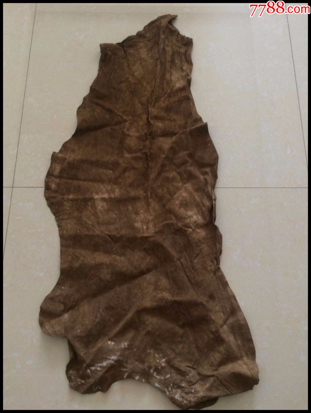 少见的老鹿皮画,画观世音菩萨~画工精细保真包老