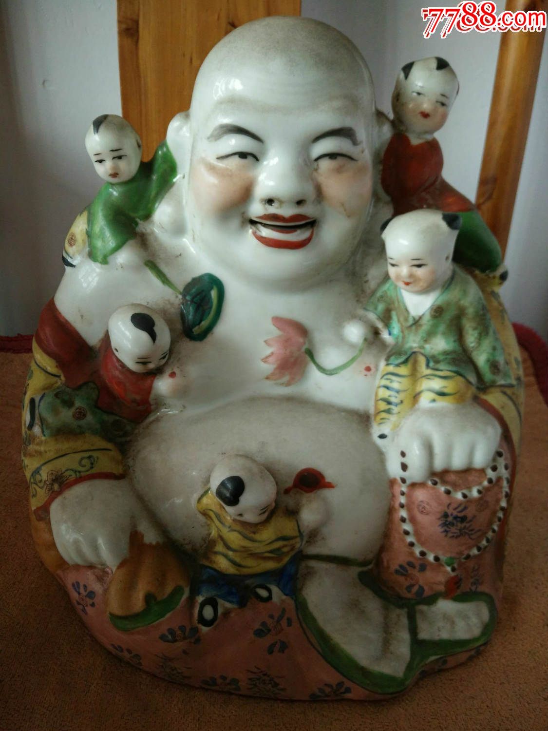 清代,五子登科,五子戏弥勒,完整全品,低价起拍,先到先得.