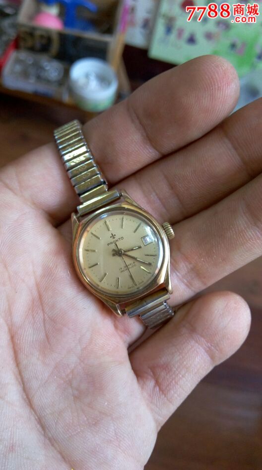 百浪多镀金女表