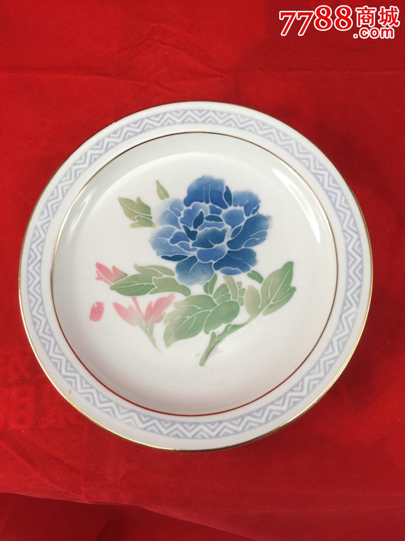 群力釉下手绘花卉小挂盘