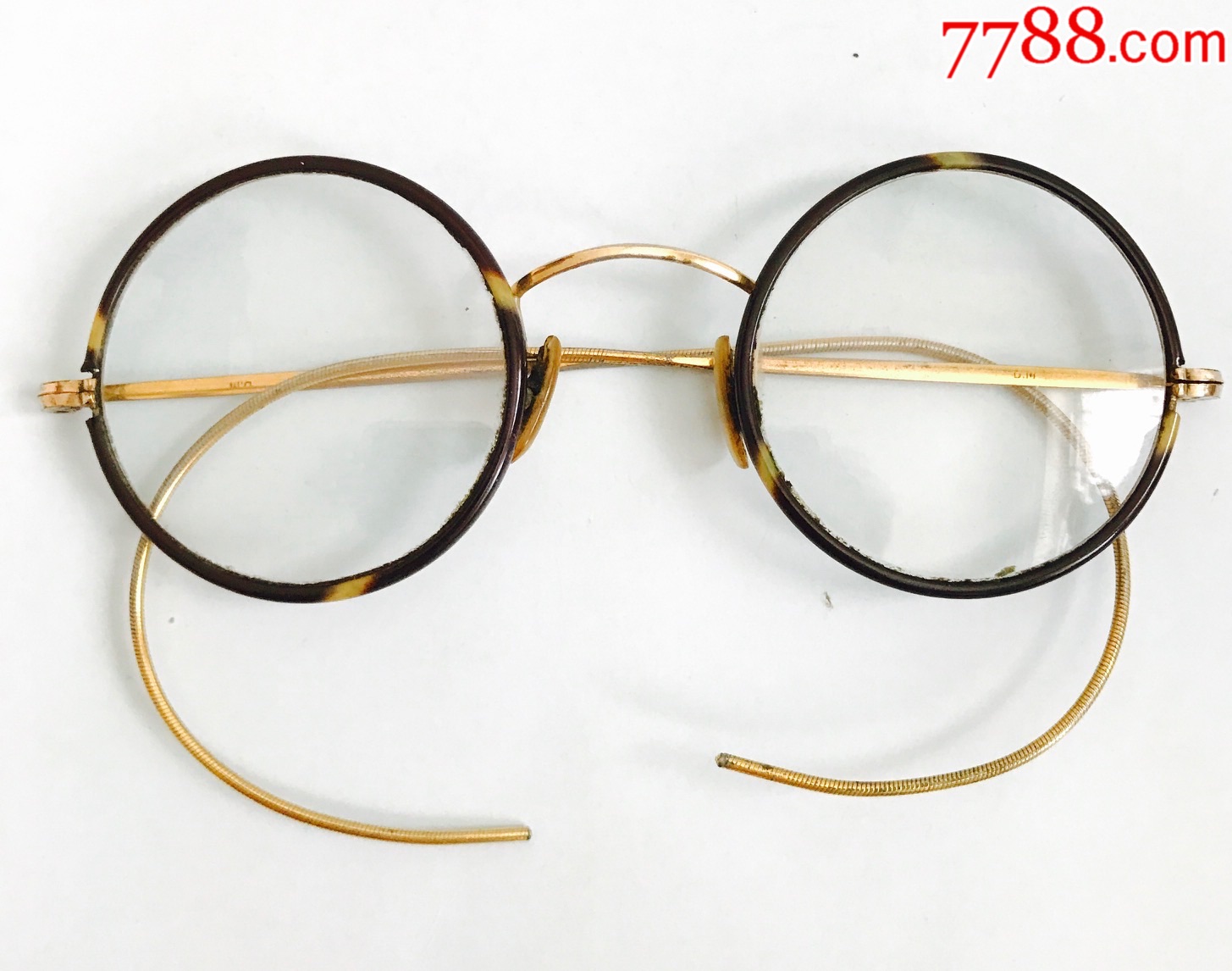 西洋欧洲古玩/英国古董眼镜/包金材质/1930年/民国
