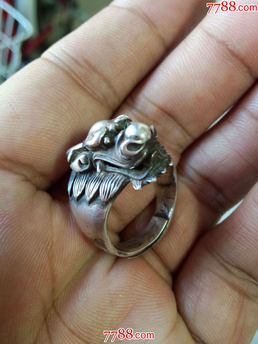 民国老龙头纯银男戒11.5克