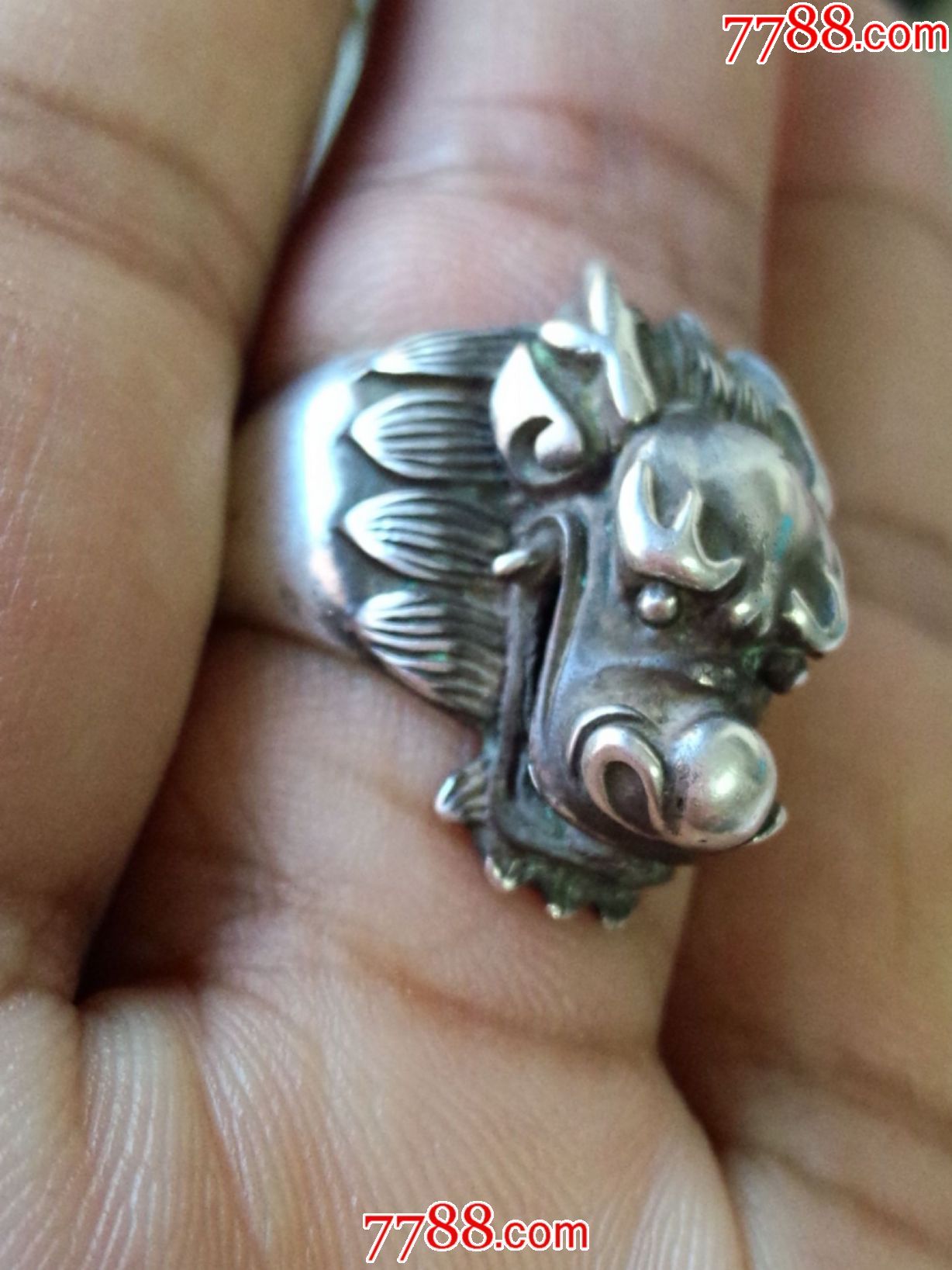 民国老龙头纯银男戒11.5克