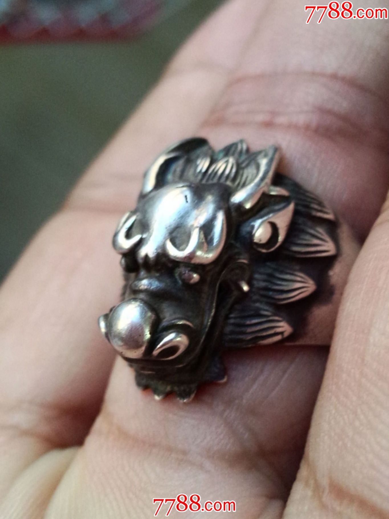 民国老龙头纯银男戒11.5克