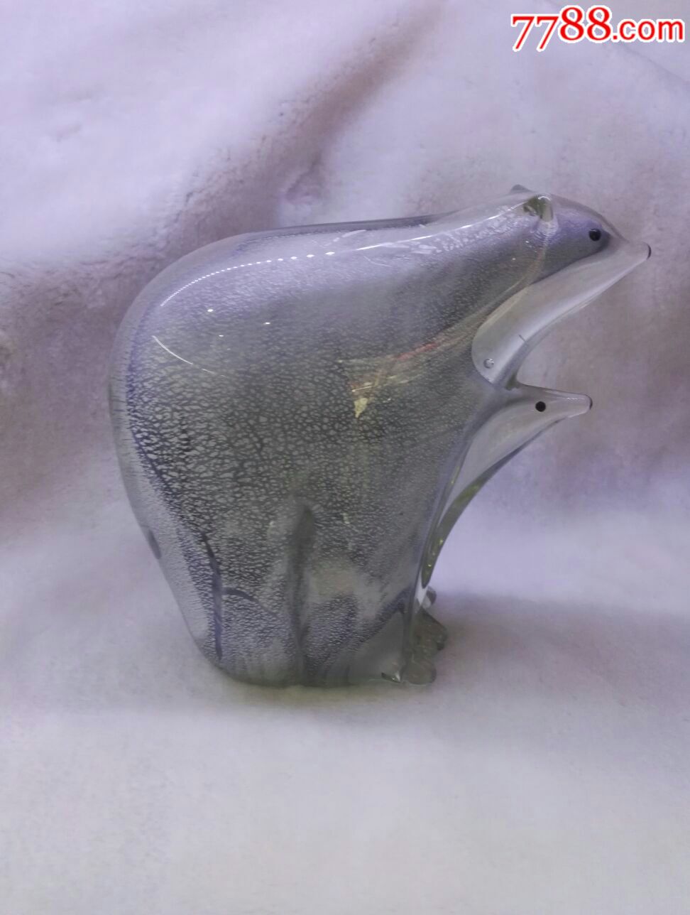 博山老琉璃摆件～琉璃子母熊