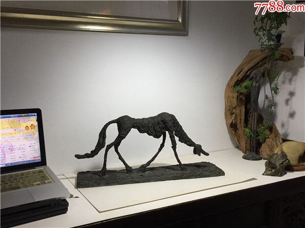 逸品文玩贾科梅蒂铜狗雕塑保真古玩怀旧收藏老物件