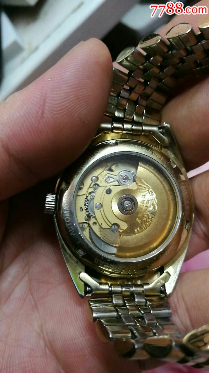 90年代英纳格王2169型自动男表!瑞士2834-2闪光微调定秒黄色机芯!