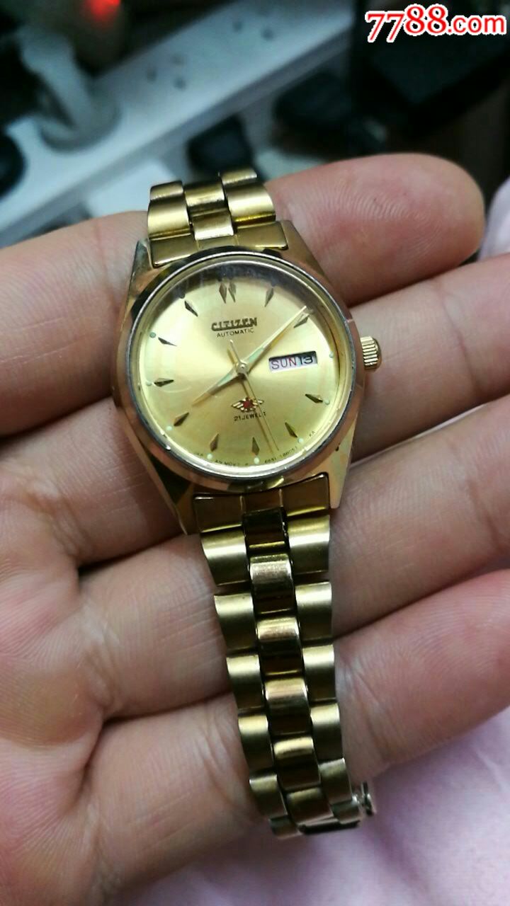 美品金色女款自动西铁城自动表!