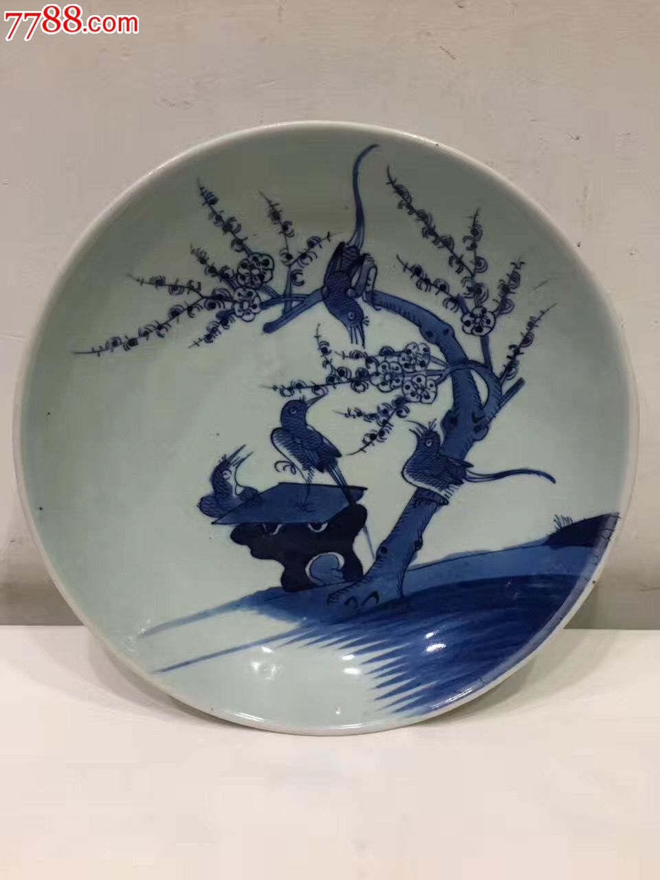 清乾隆喜鹊登梅青花盘