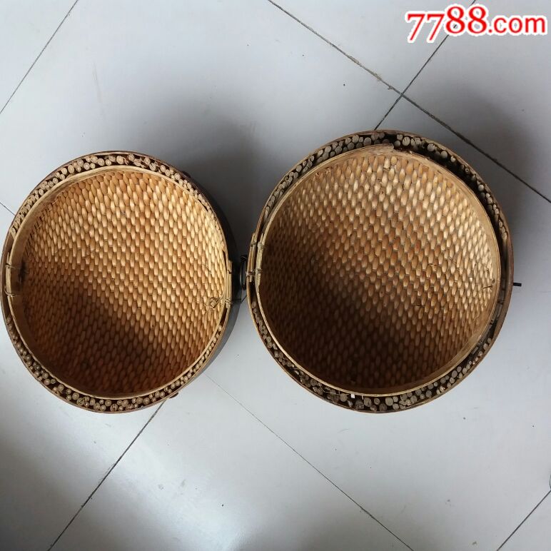 古玩杂项清代柳编柳盒子品相完整终身保老保真