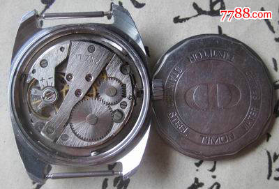不多见!江苏产天文(timon)牌17钻全钢防震手卷机械男表