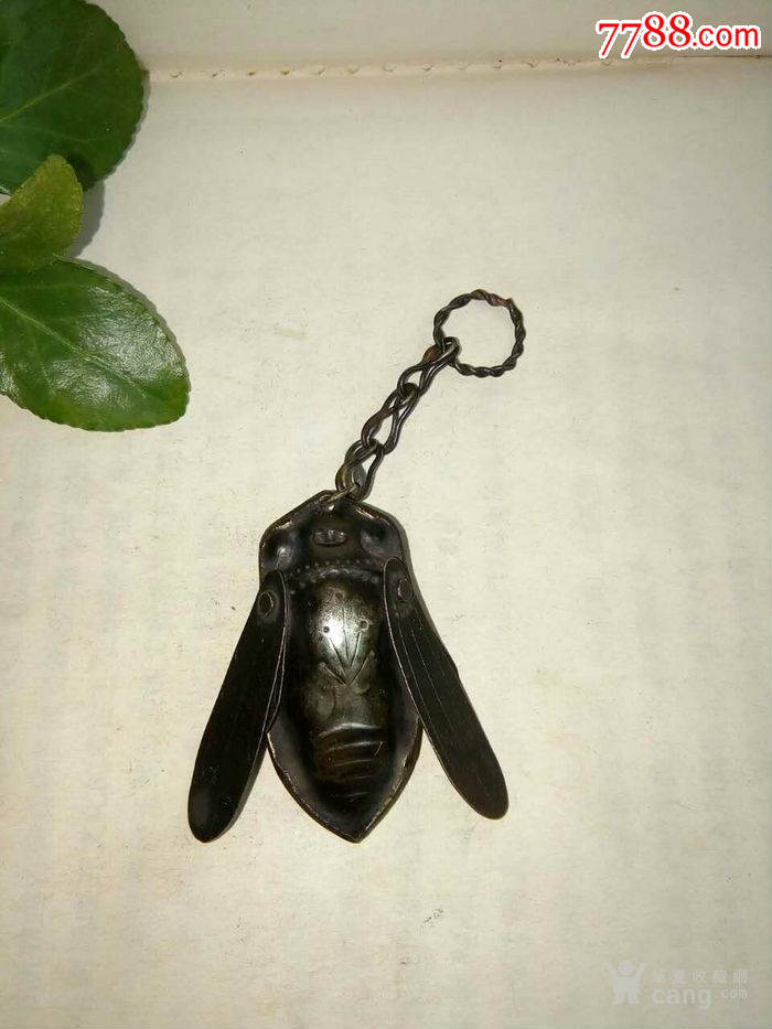 清代白铜知了挂件