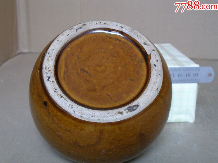 酱釉大口罐(古董古玩民俗老货怀旧道具收藏/老瓷器)