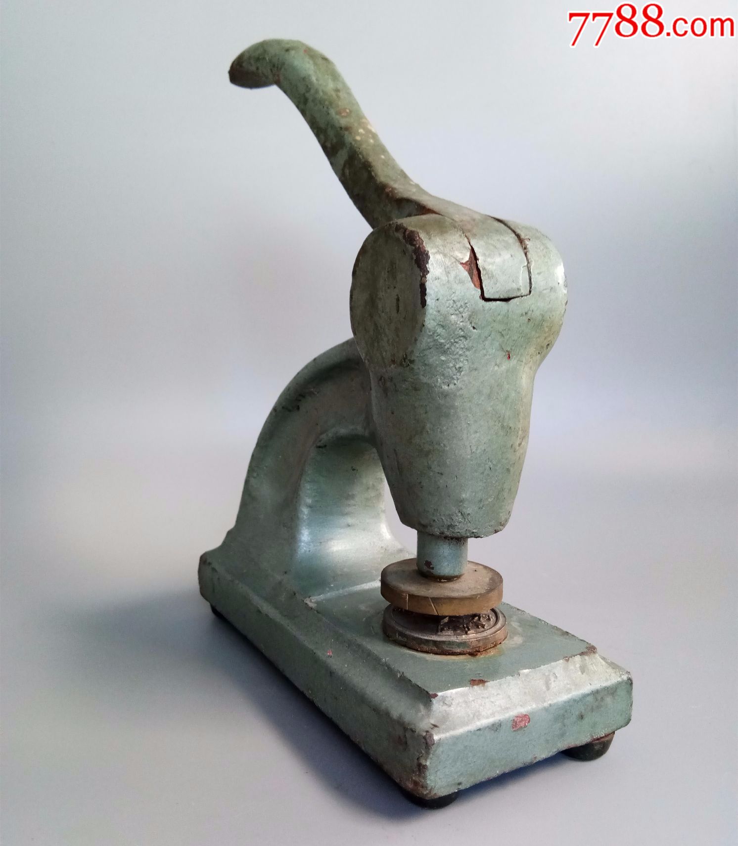 铁铸老钢印机机械老工具收藏