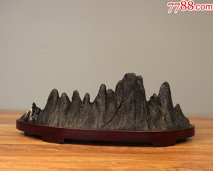 奇石头原石精品摆件石太湖石造型石案头摆件英石墨石【幽兰石】47