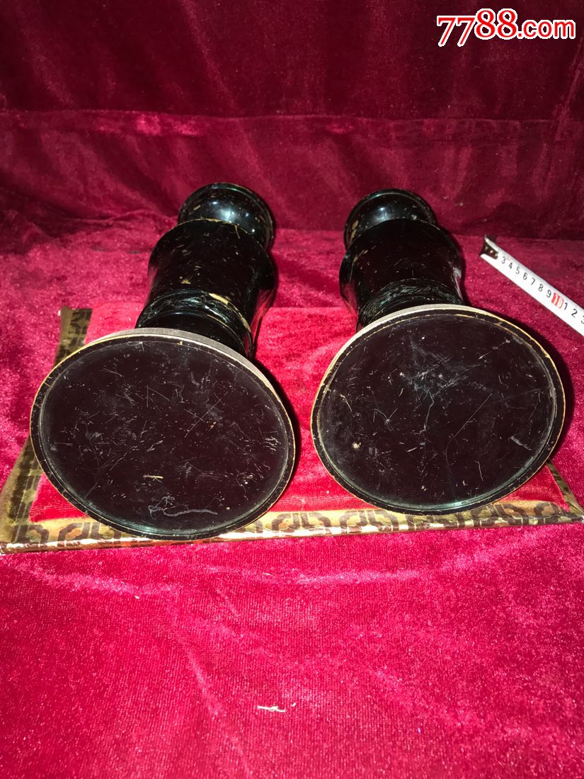 铜烛台一对_铜杂件_哈尔滨市紫金堂【7788收