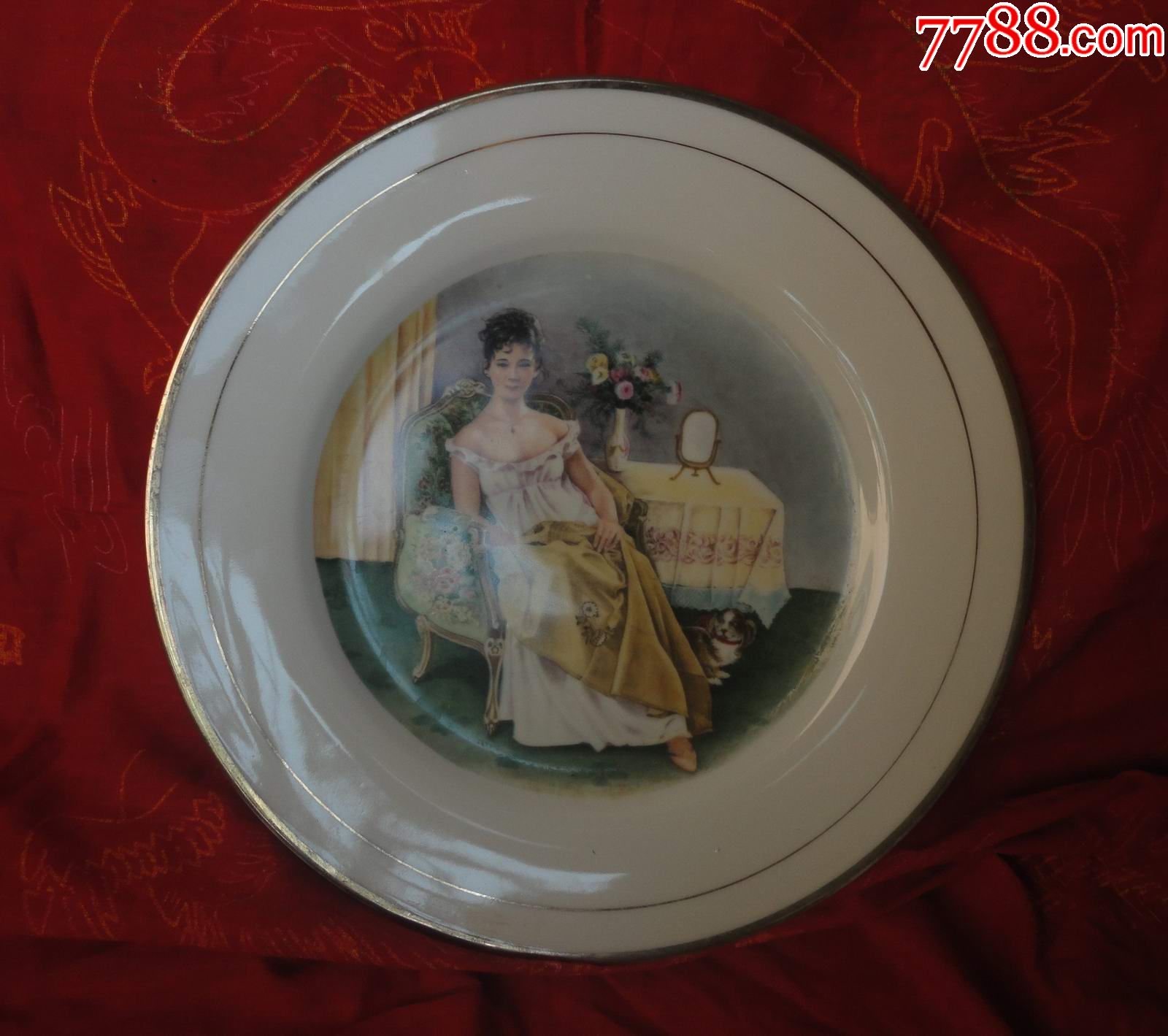 极美景德镇八十年代贴花外国美女大赏盘-se53687560-彩绘瓷/彩瓷-零售