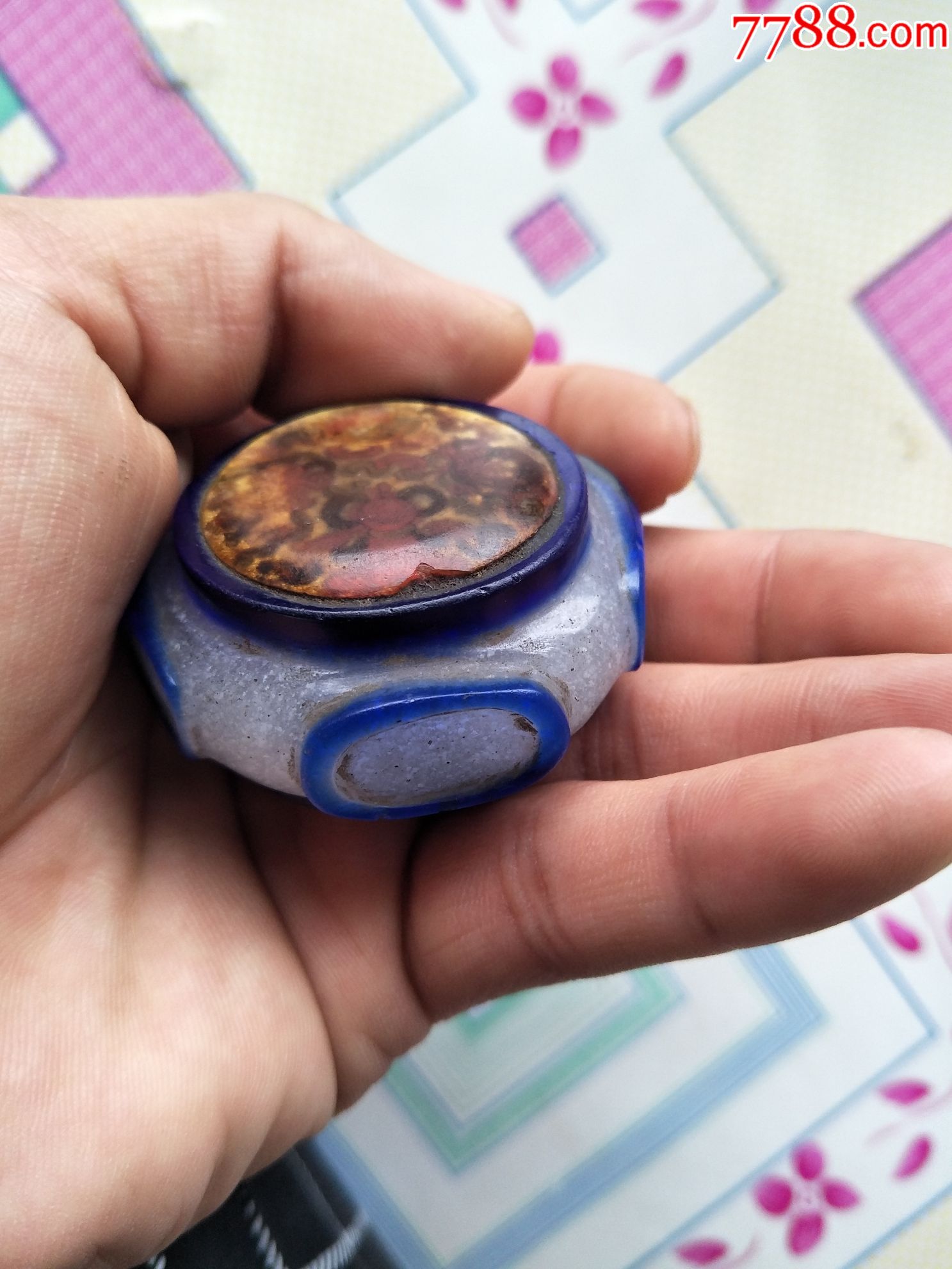 清代乾隆套料琉璃鼻烟壶.绝对精品少见保真