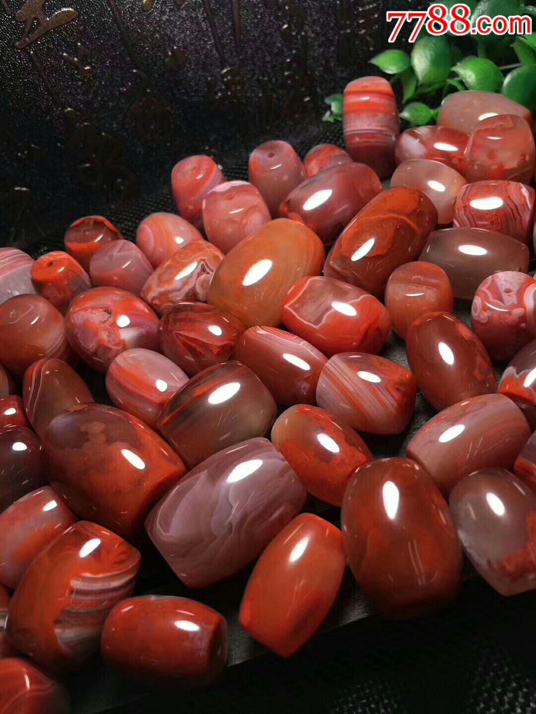 九口川料南红大桶珠