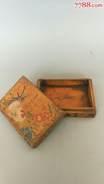 清代老漆器首饰盒古玩收藏