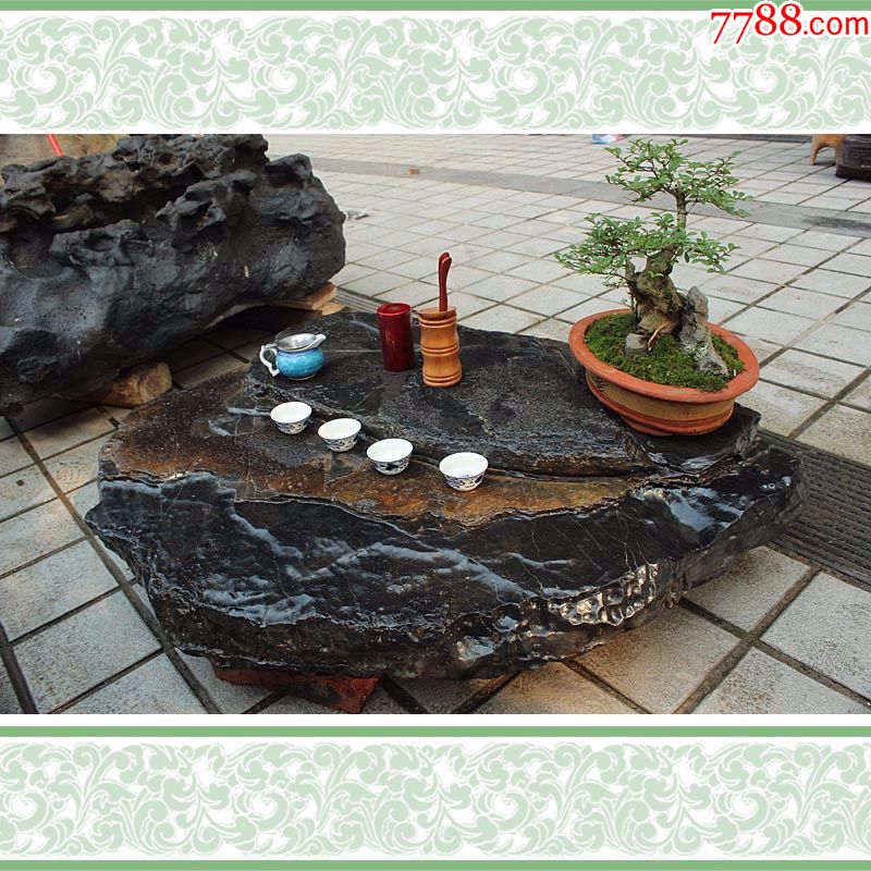 yws935来宾水冲石天然双层茶台收藏精品奇石观赏石原石