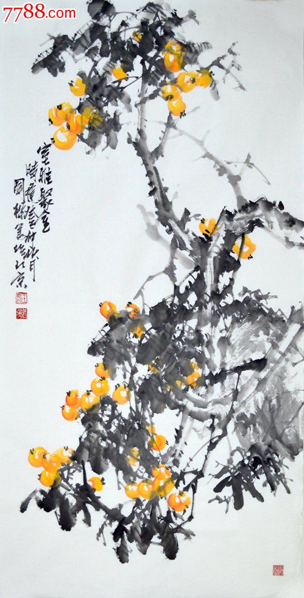 河北美协会员王国梁四尺全开花鸟画《室雅聚金》hn1599