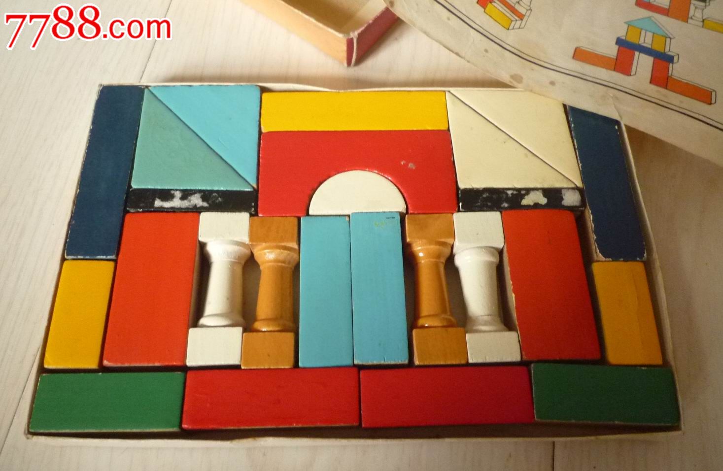 怀旧经典收藏七八十年代儿童益智t202建筑积木玩具