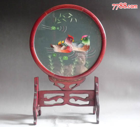 民俗/刺绣/居家摆件/鸳鸯湘绣