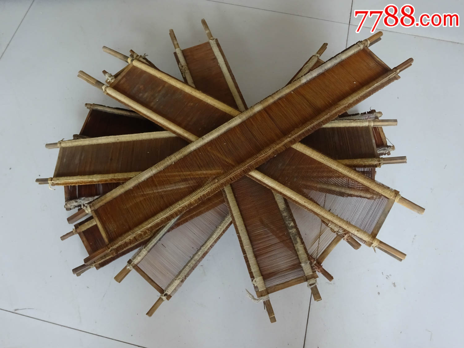 老织布机配件竹篦子茶托民俗老物件收藏古玩杂项摆件