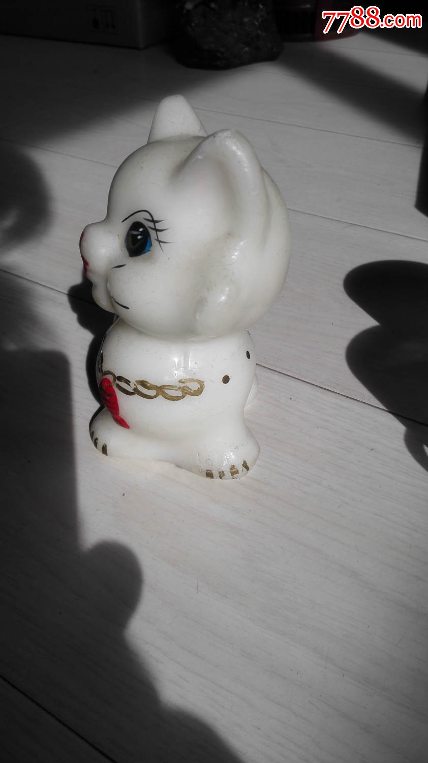 怀旧经典收藏八十年代白色可爱小猫蜡像_蜡像/蜡雕_第2张_7788石膏