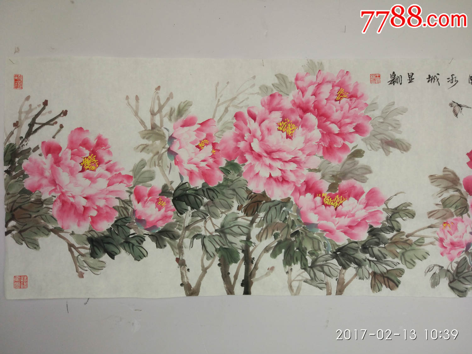 王显翱作品23【春入华堂添富贵】180乘48画芯