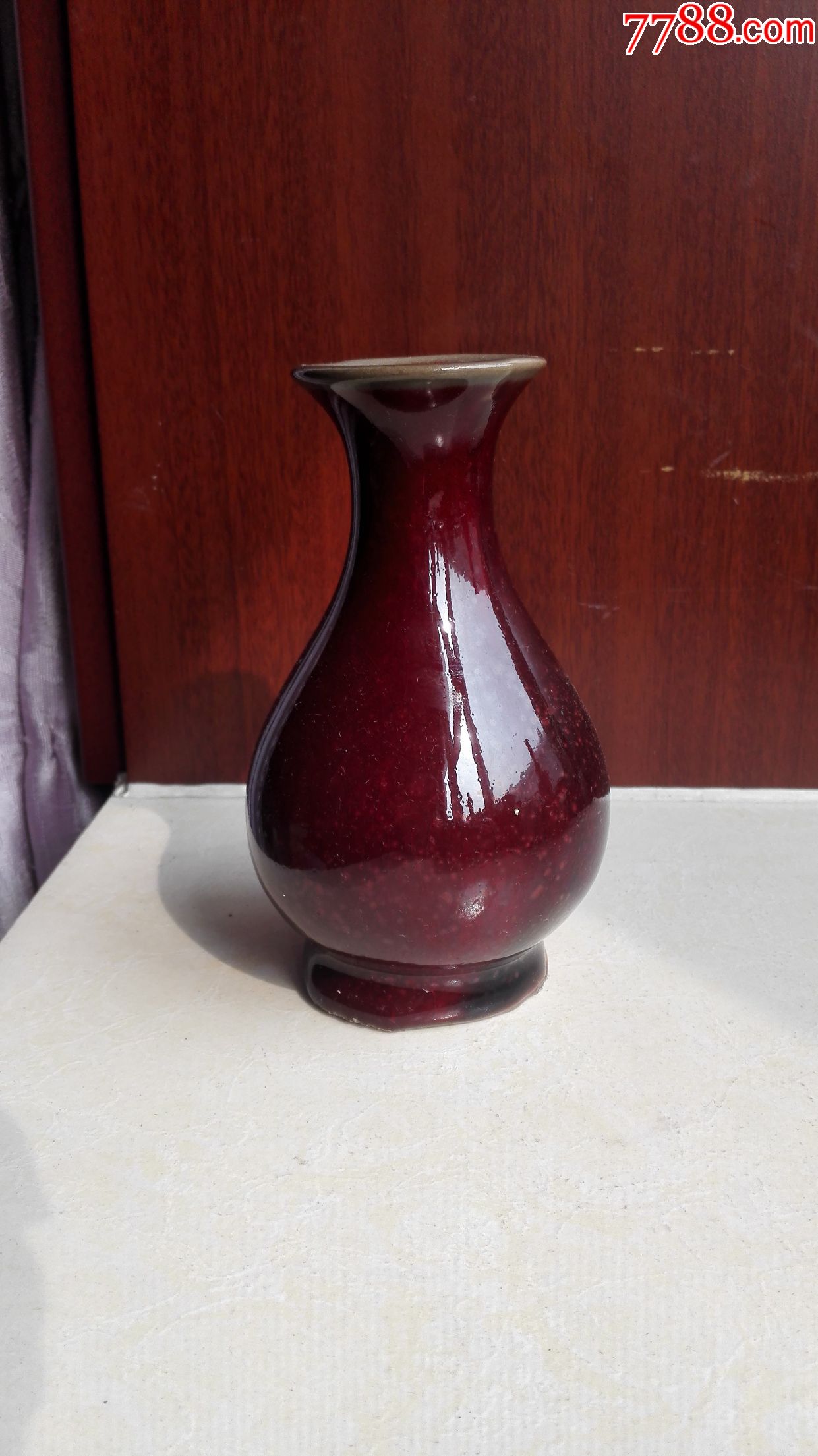 怀旧经典收藏瓷器钧瓷红色酱釉瓷瓶