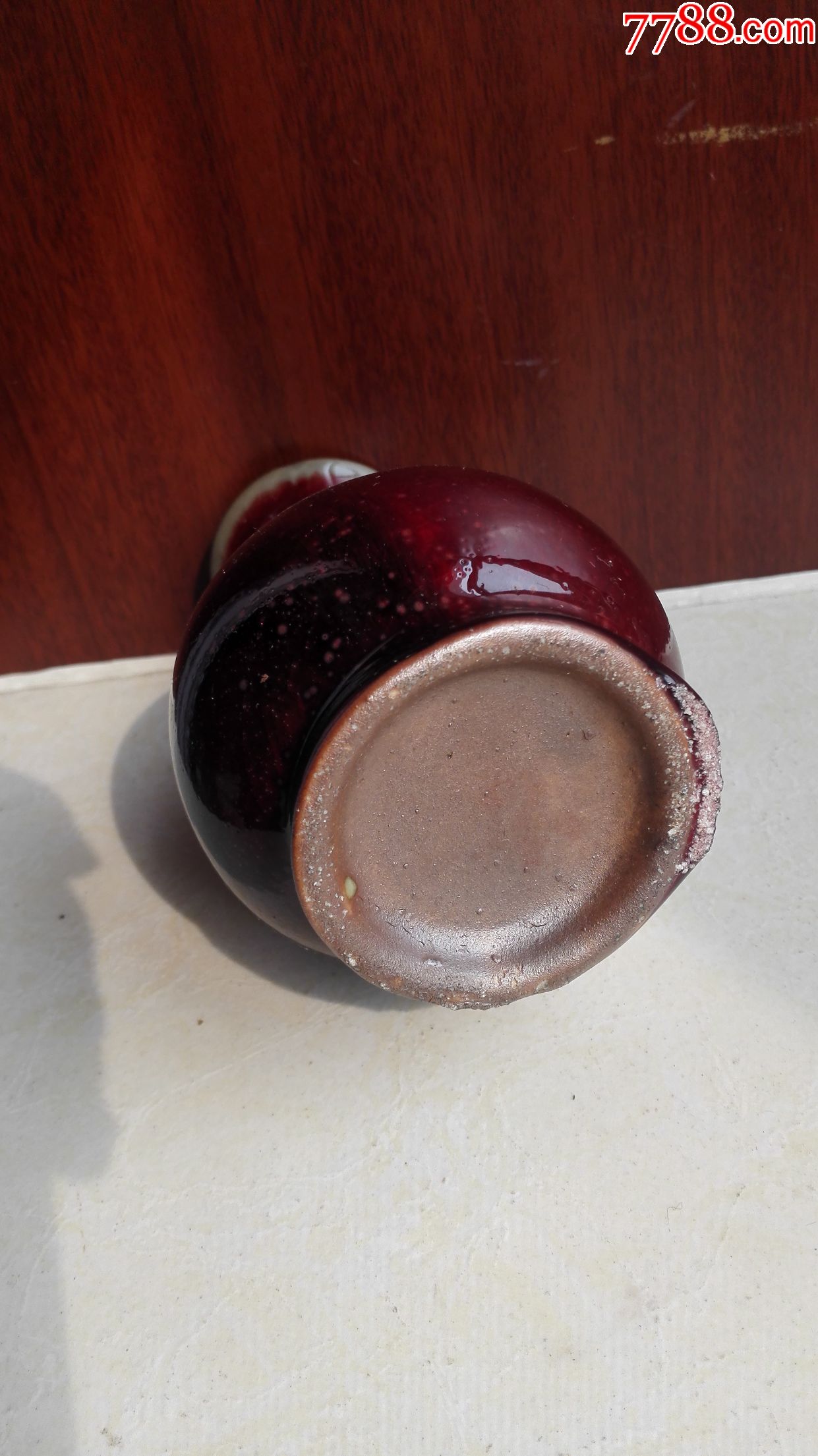 怀旧经典收藏瓷器钧瓷红色酱釉瓷瓶