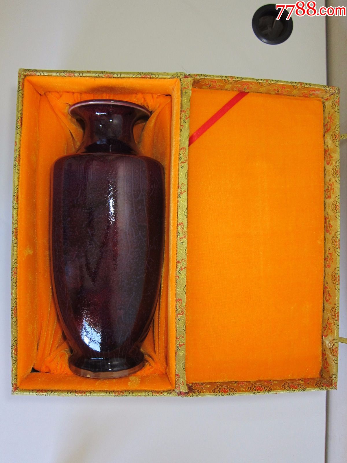 中国钧瓷,孔家钧窑,钧窑大瓷瓶带原盒,瓶高尺寸39cm厘米