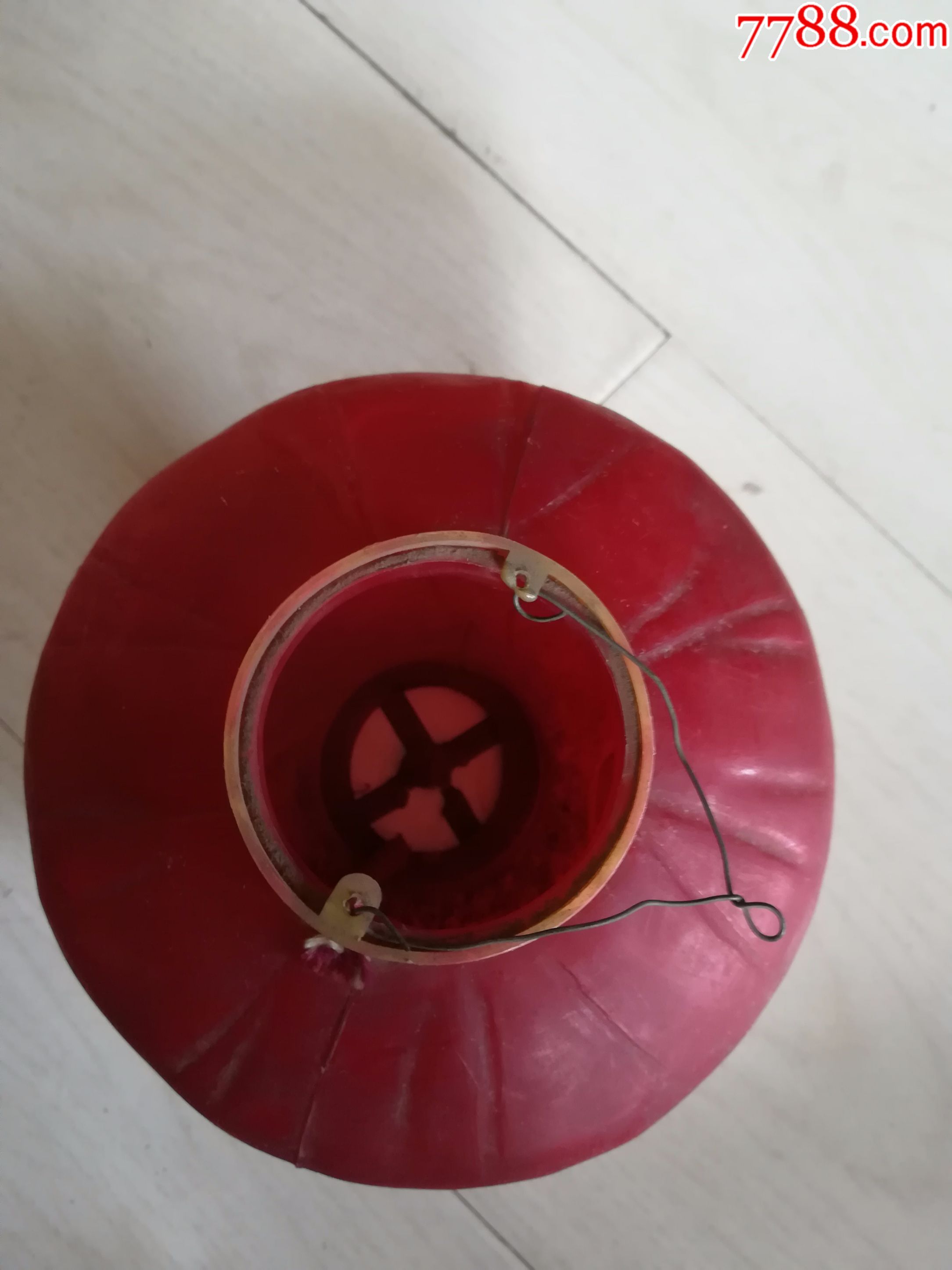 怀旧经典收藏六十年代塑料红色莲花金鱼造型老灯笼