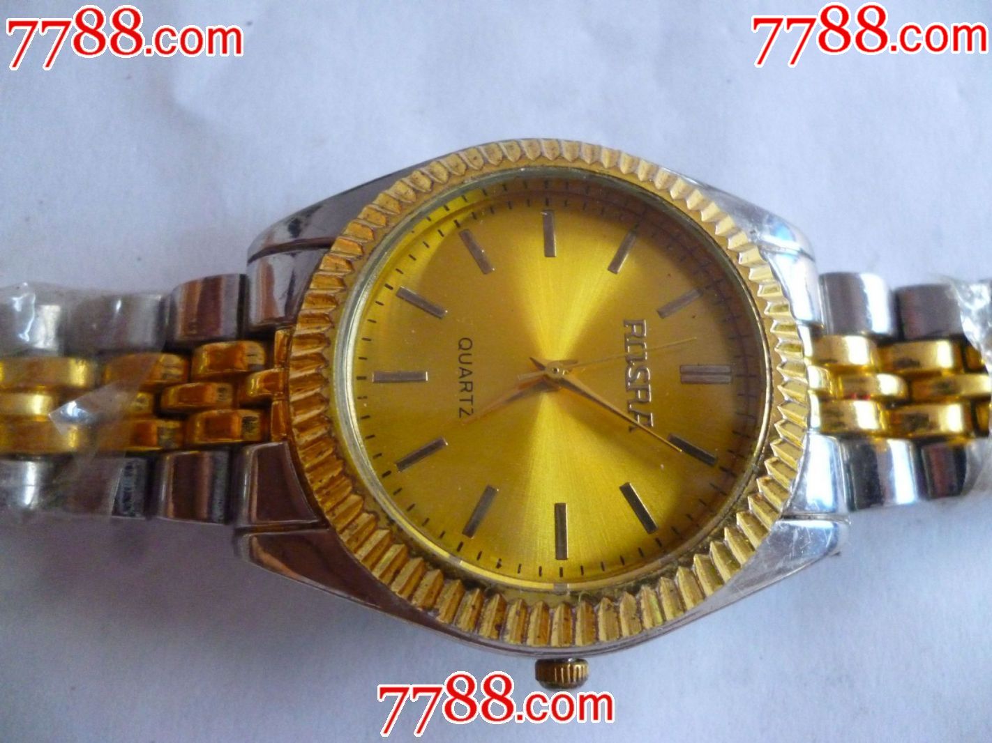 库存!日本制造炫光金盘金圈【rosra】男士古董老表!