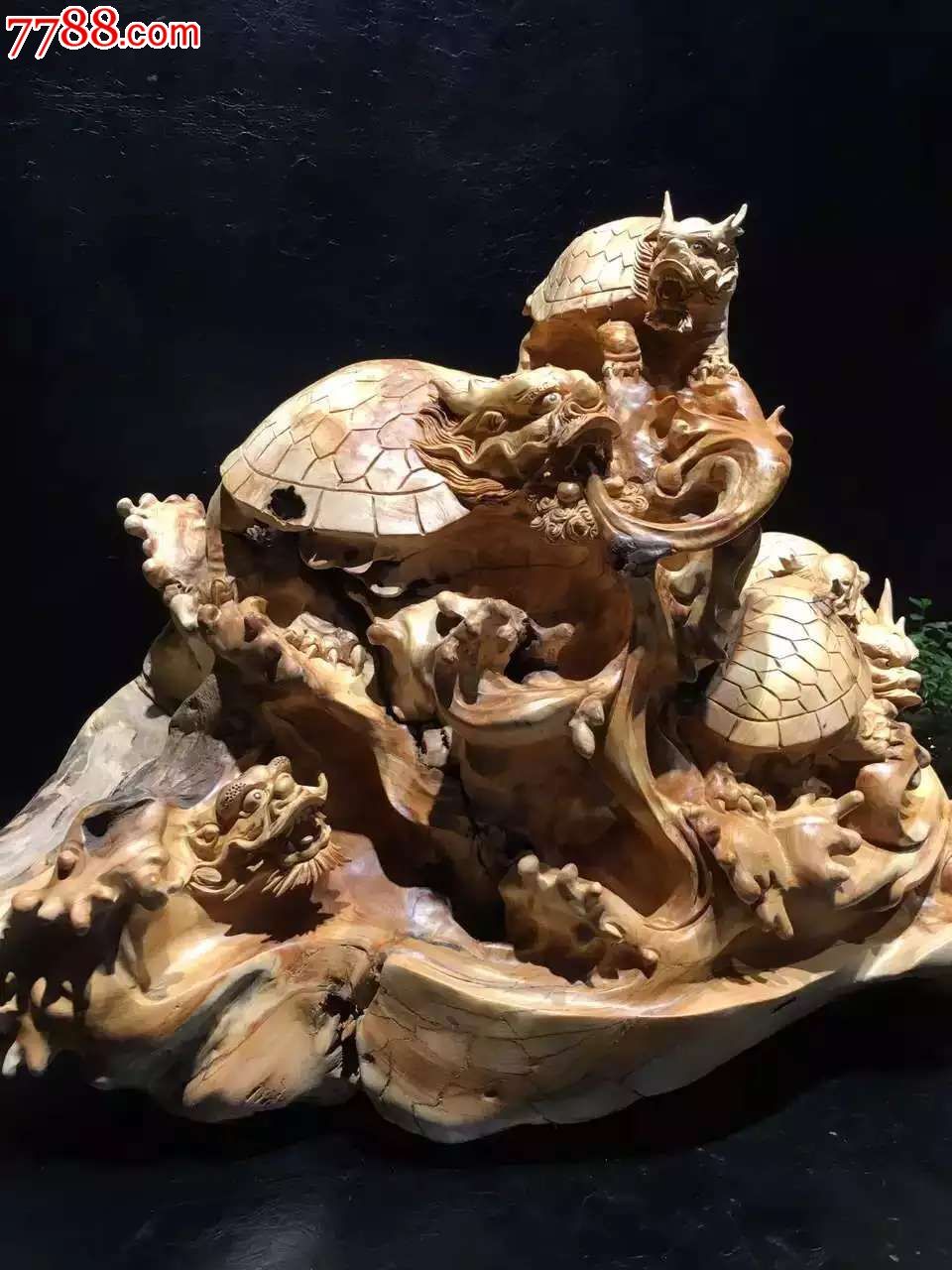 崖柏双色料精品五龙龟-议价-se36841307-根雕-零售-7788收藏__中国