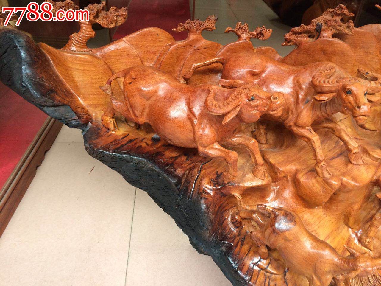 花梨五牛图-议价-se38147233-木雕摆件-零售-7788收藏__中国收藏热线