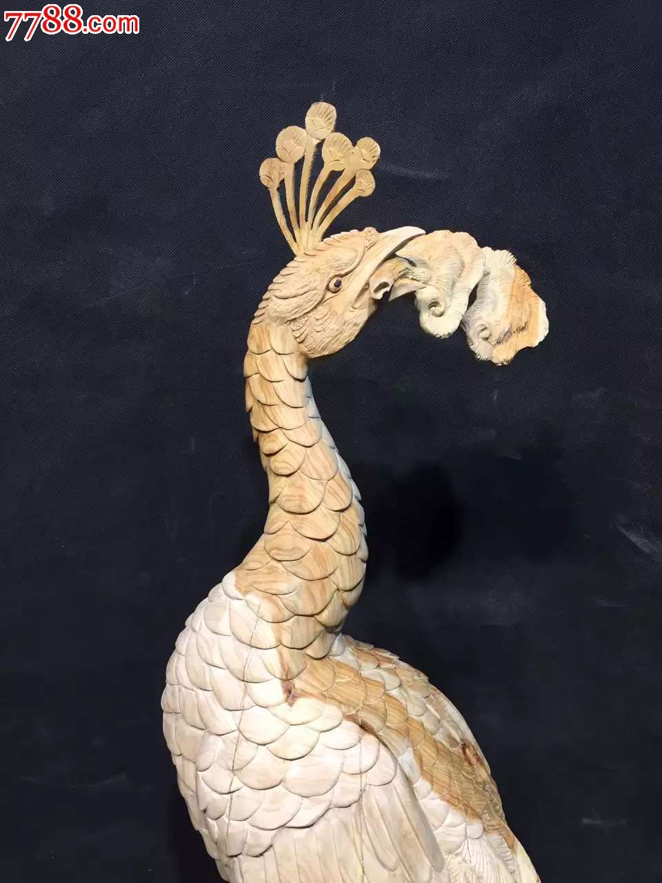 秦岭崖柏孔雀立体搂空-议价-se37533882-木雕摆件-零售-7788收藏