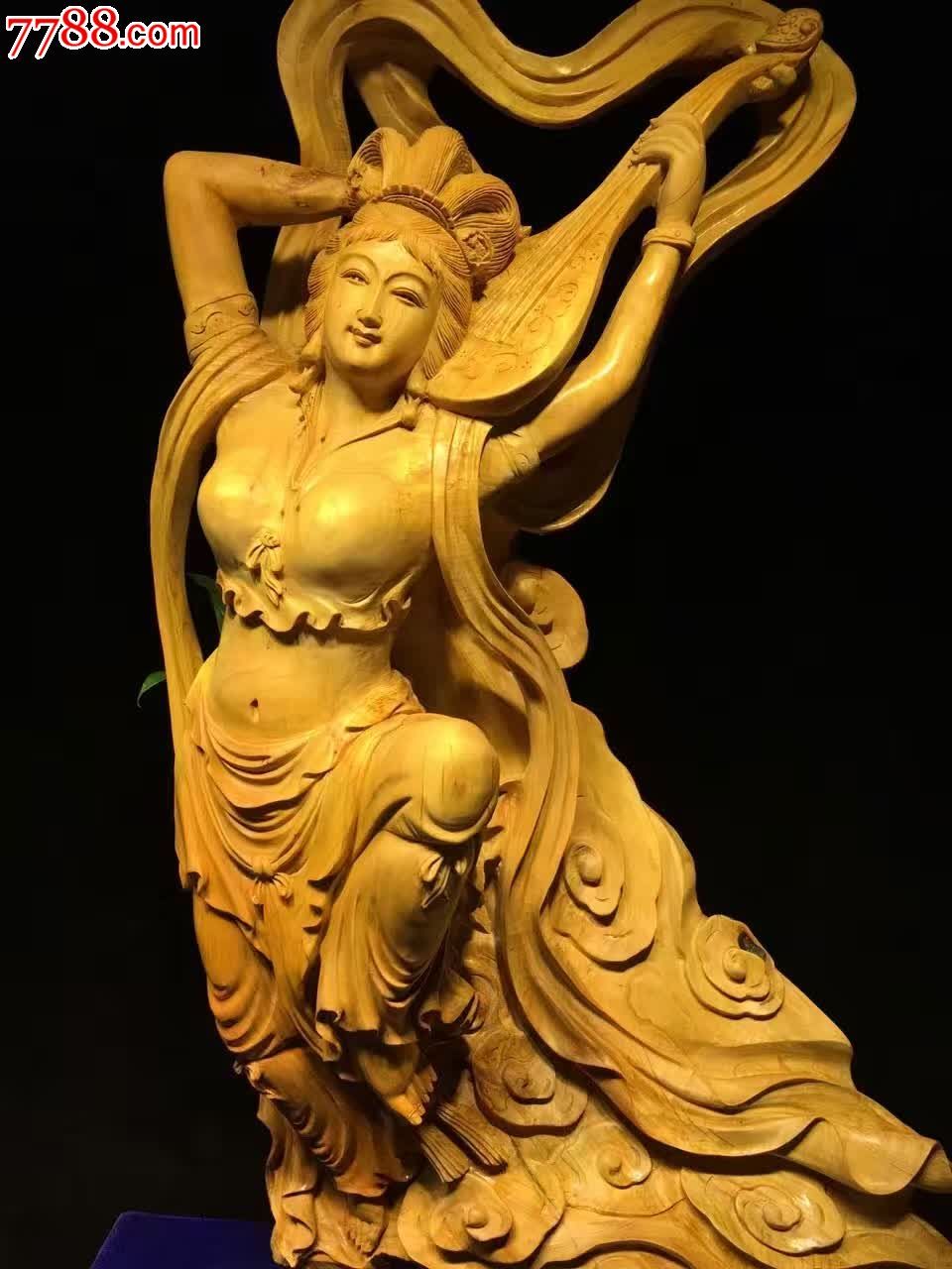 崖柏根雕新品飞天仙女-木雕摆件-7788收藏