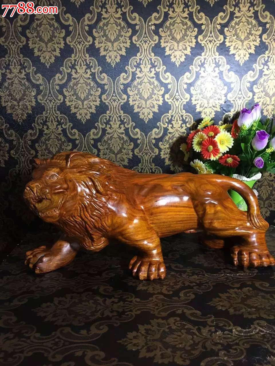 草花梨狮子王霸气侧5,其他根雕/木雕_第1张_7788根雕