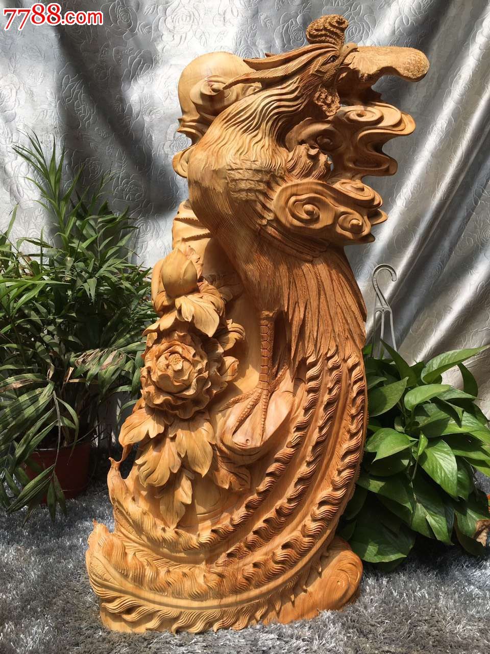 凤凰牡丹做功精细材料,其他根雕/木雕_第1张_7788根雕