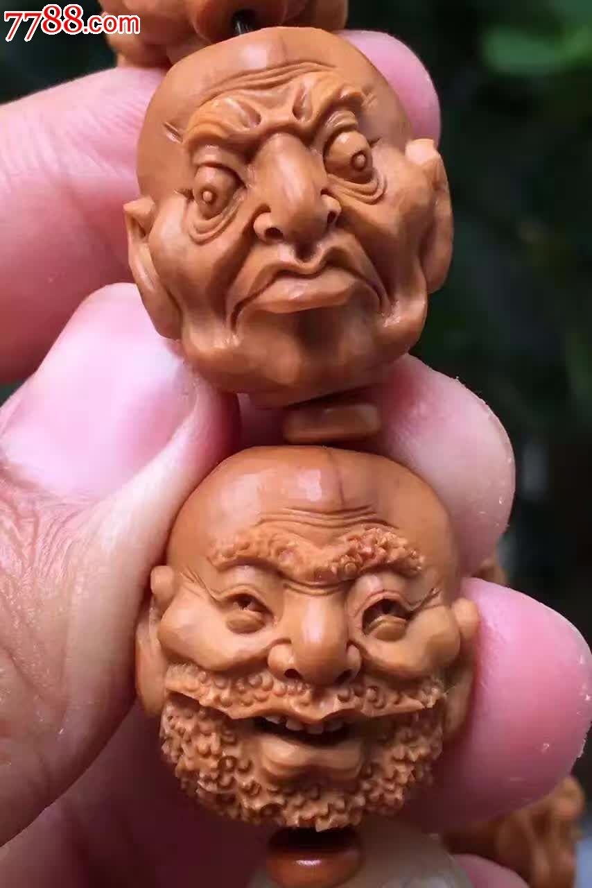 双面十八罗汉写实罗汉_橄榄核雕_第3张_7788核雕