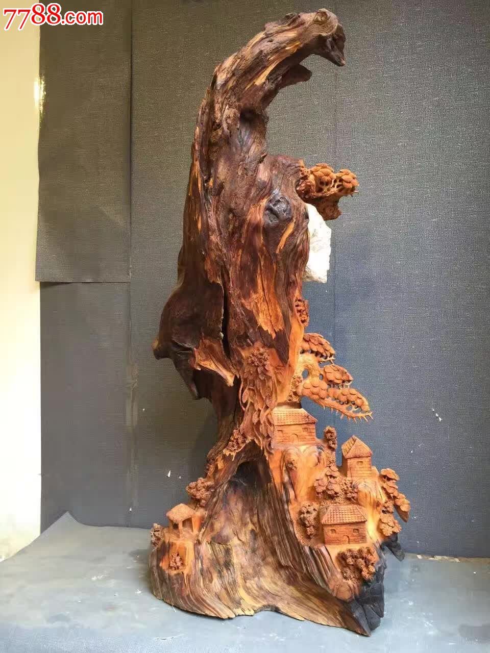 崖柏山水天然根抱石油