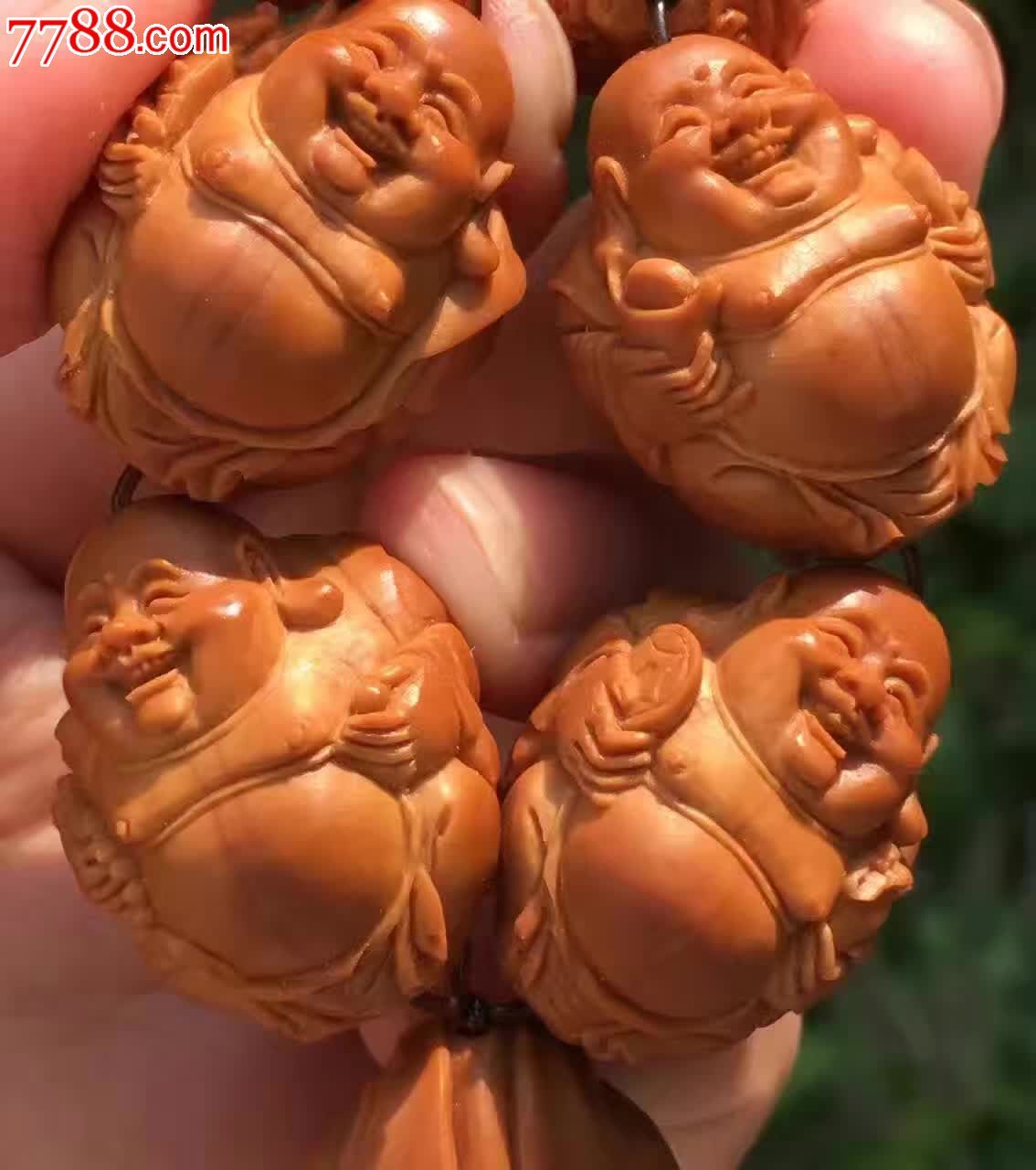 刘人义款八大弥勒开脸-橄榄核雕-7788收藏