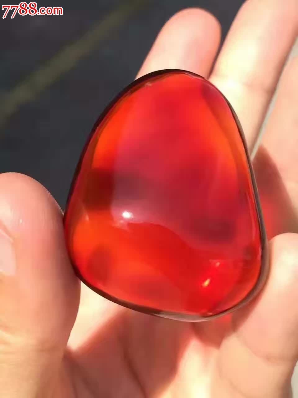 红美血珀裸石无杂裂无