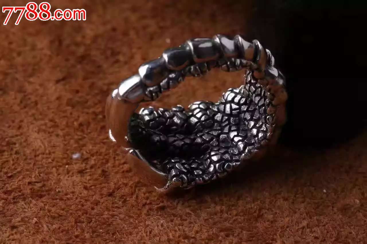 巨无霸鹰爪戒指纯银铸