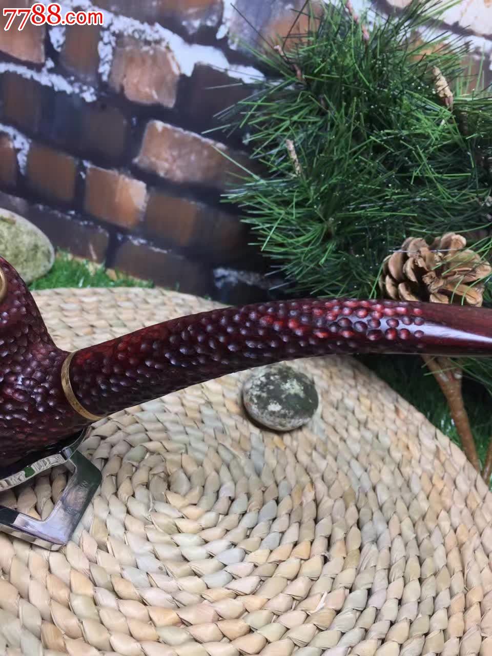 小叶紫檀老板烟斗大型,其他根雕/木雕,木艺文房,黑檀木,年代不详,雕法
