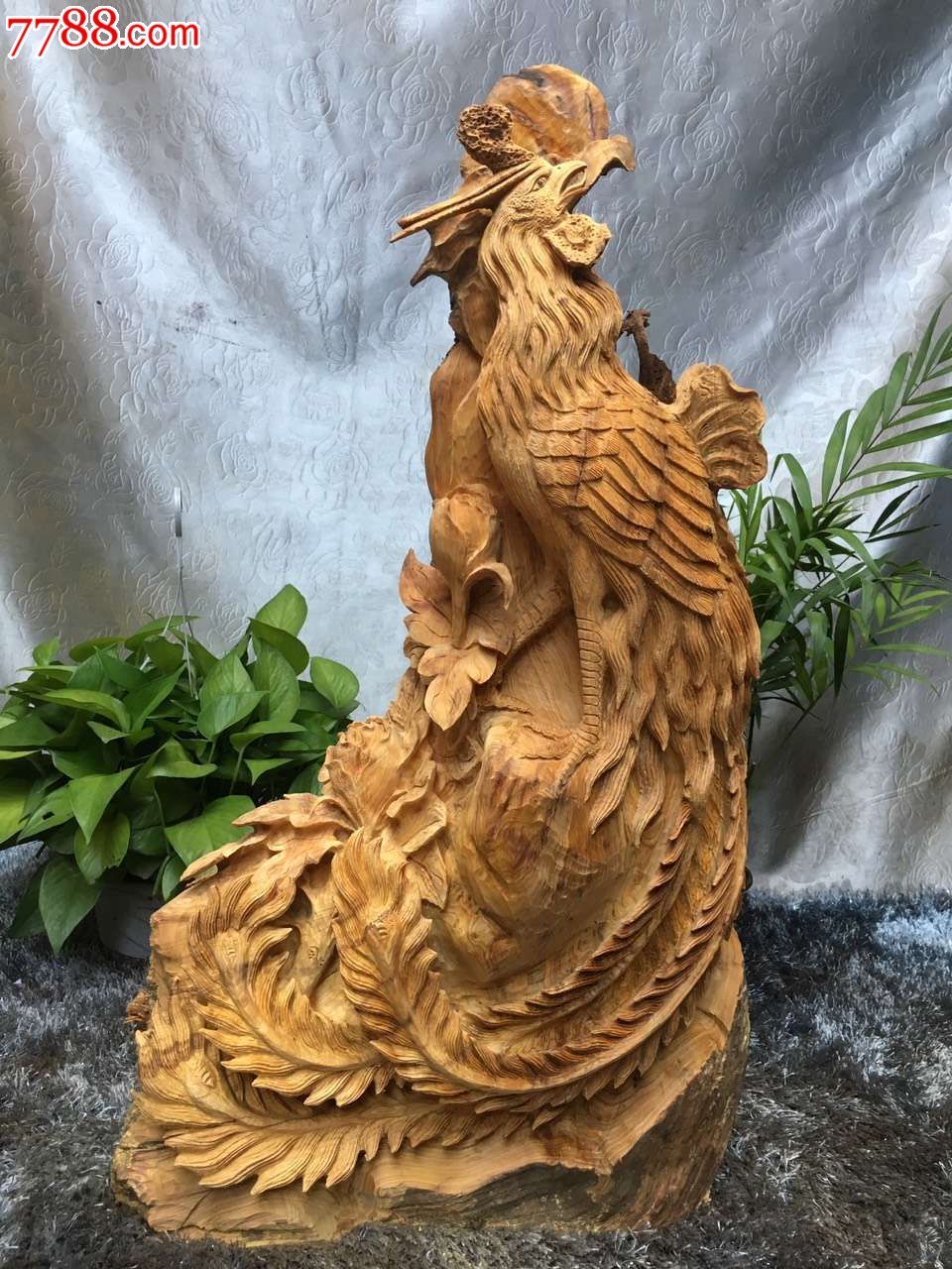 凤凰牡丹未打磨做功精-议价-se39951267-其他根雕/木雕-零售-7788收藏