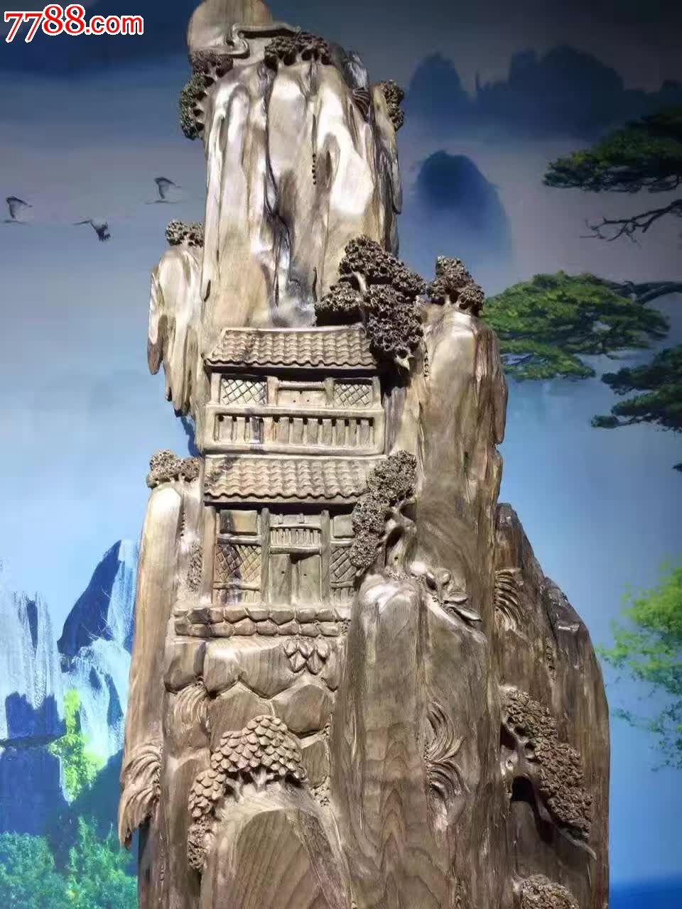 阴沉金丝楠木山水精雕-议价-se40403614-其他根雕/木雕-零售-7788收藏